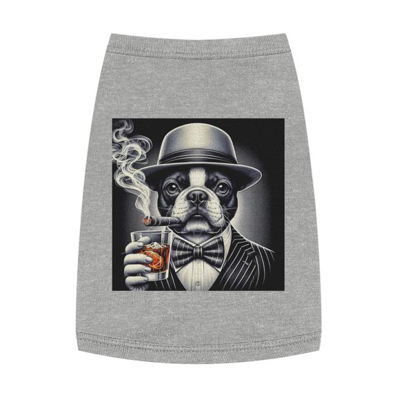 Pet Tank Top Boston Terrier Drinking Whiskey Shirt