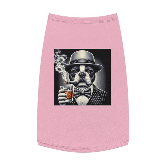 Pet Tank Top Boston Terrier Drinking Whiskey Shirt