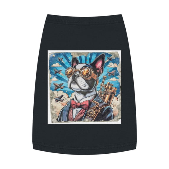 Pet Tank Top Boston Terrier Steampunk Dog Shirt