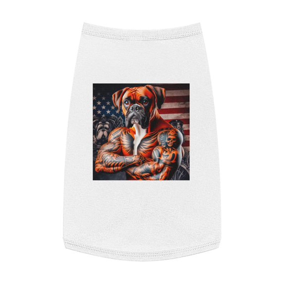 Pet Tank Top Boxer Dog American Flag