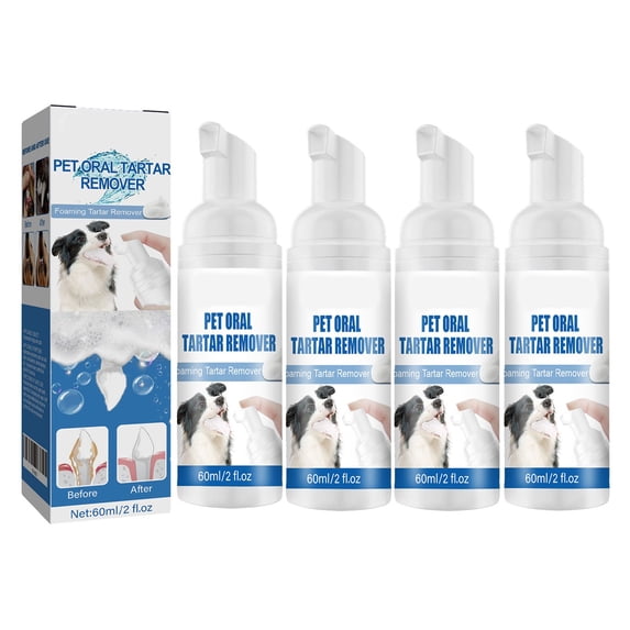Pet Tartar Remover, Oral Care Foam Spray, Yellow Tooth Odor Cleaner 60ml