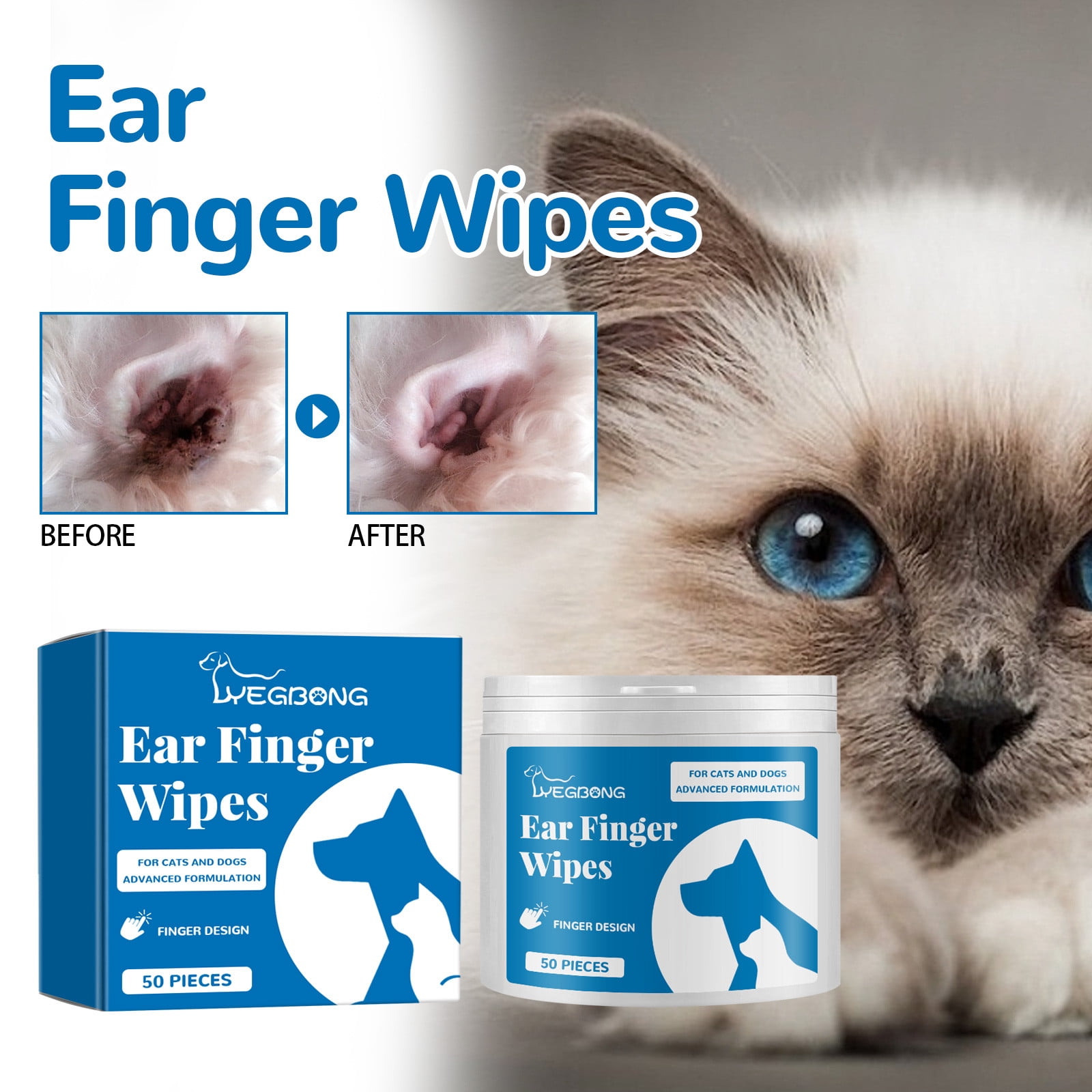 Pet Teeth Disposable Cleaning Wipes Multifunctional Finger Toothbrush
