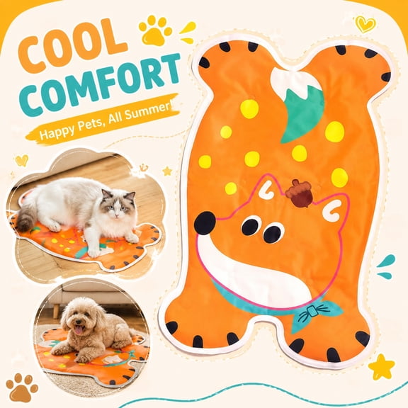 Pet Temperature Regulation Pad, Rechargeable Hand Warmers No Battery Required, Hot and Cold Pack, Disposable Hand Warmers Alternative Reusable Cooling Pad, 26X17 Inch Fox Pattern