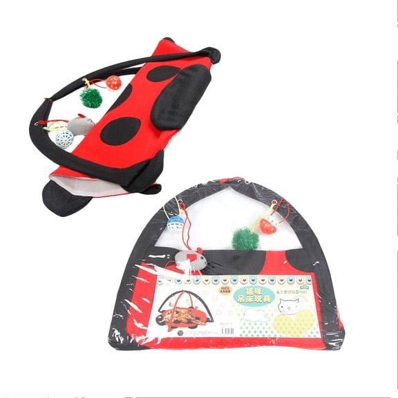 Pet Tent Cat Toy for Interactive Play - Climbing Toy for Cats and Small Pet Tent for Indoor Easy Assembly Lightweight Portable Enclosure, 61X34 cm, black