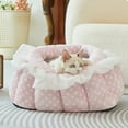 thumbnail image 1 of Pet Tent Cave Bed for Small Medium Puppies Kitty Dogs Cats Pets Sleeping Bag Thick Fleece Warm Soft Dog Cuddler Burrow House Hole Igloo Nest Cozy Bed for Cat Puppy （Pink ）, 1 of 6