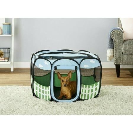 Pet Tent Portable Soft-sided Playpen for Dogs and Cat Indoor/outdoor Pop up Kennel with Travel Case
