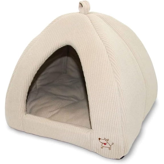 Pet Tent-Soft Bed for Dog and Cat by Best Pet Supplies - Beige Corduroy, 19" x 19" x H:19"