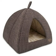 Pet Tent-Soft Bed for Dog and Cat by Best Pet Supplies - Brown Linen, 19" x 19" x H:19"