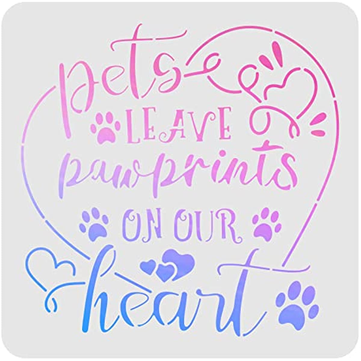 Pet Text Drawing Painting Stencils Templates 11.8x11.8 inch Plastic ...