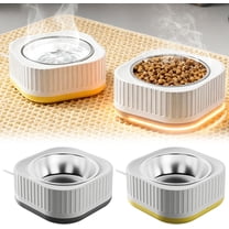 Pet Thermostatic Heated Bowl (35-40℃), 304 Stainless Steel Food & Water Warmer for Cats & Dogs, 24H Constant Heat Dish for Winter Digestion Health