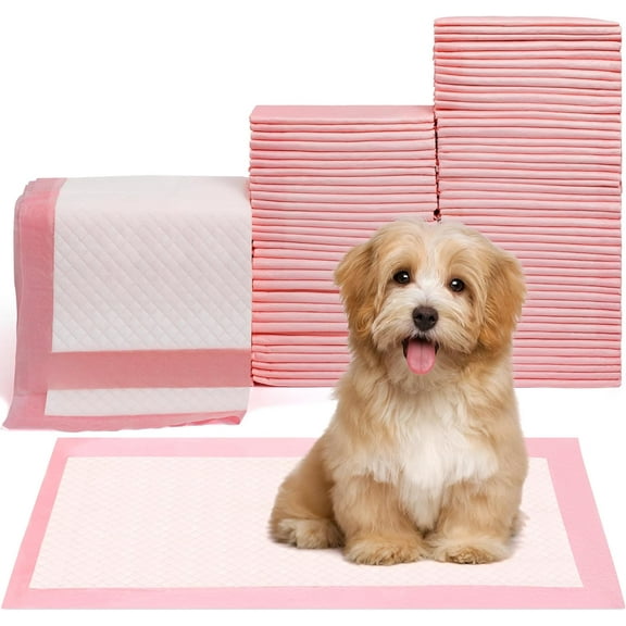 Pet Toilet Training Pads 100Count Disposable Puppy Pee Pads 18" x 13" for Dogs, Ultra Absorbent|Quick Dry|Leak-Proof Pet Potty Pads for Dog, Cat, Rabbits and Guinea Pigs (Pink)