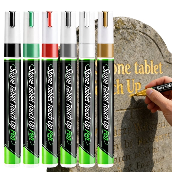 Pet Tombstone Paint Pen Inscription Metal Pen, Paint is High Temperature Resistant and Not Easy to Fade for Outdoor Use Office&Craft&Stationery