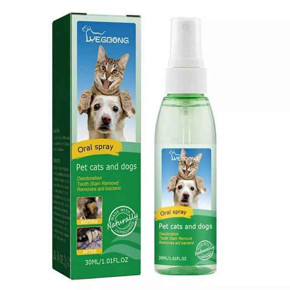 Pet Tooth Cleaning Spray Dogs Care Bad Teeth Breath Freshener Plaque Remov