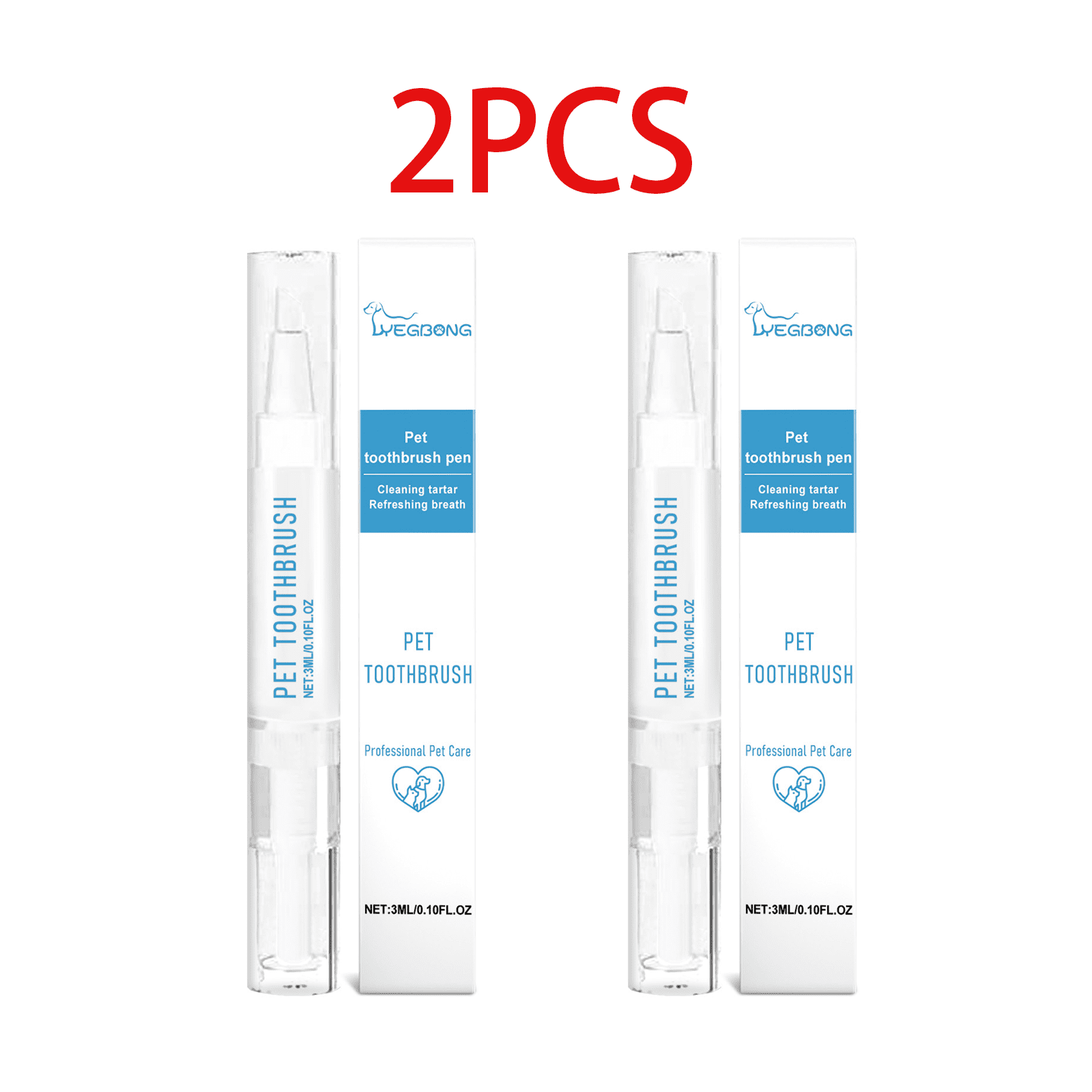 Pet Toothbrush Pen - Dental Care Brush for Pets,Soft Bristles, Deep Cleaning, Tartar Control,Plaque Removal, Fresh Breath,Pet Dental Solution 0.2 oz