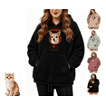 thumbnail image 1 of Pet Tote Carrier Hoodie, Lightweight Fleece Loose Pullover, Long Sleeve Sweatshirt with Expandable Built-in Pet Pocket, Daily Casual Shirt for Small Companion Animals, 1 of 5