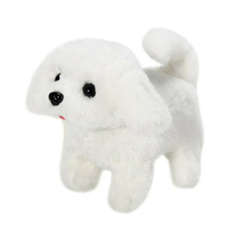 Pet Toy Dog Barks Sits Walk and Flips Plush Dog Toy Puppy Electronic Interactive Pet Dog Bichon Frise