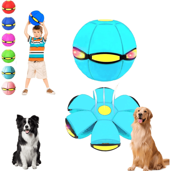 Pet Toy Flying Saucer Ball, Flying Saucer Balls Dog Toy, Doggy Disc Balls with 6 Light for Interactive Dog,Cats, Kidren's Foot Ball,Outdoor Games,Camping Games