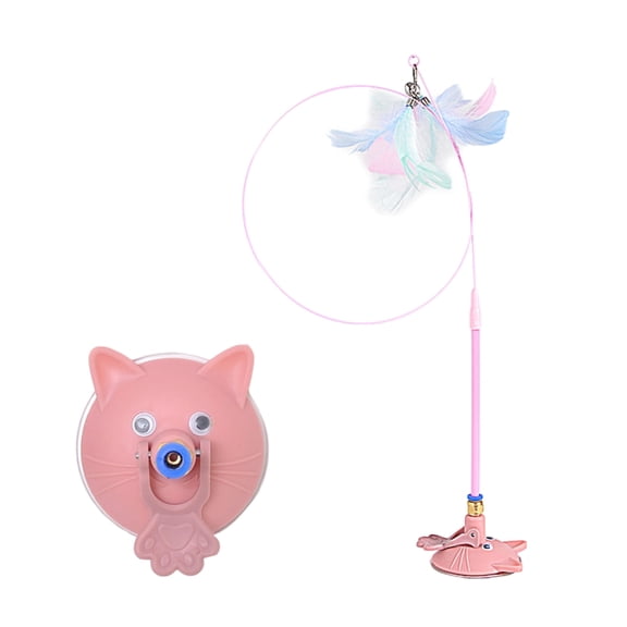 Pet Toy Kitten Teaser Wand Suction Cup Base Interactive Kitten Teaser Exercise and Entertainment for Active FelinesToy