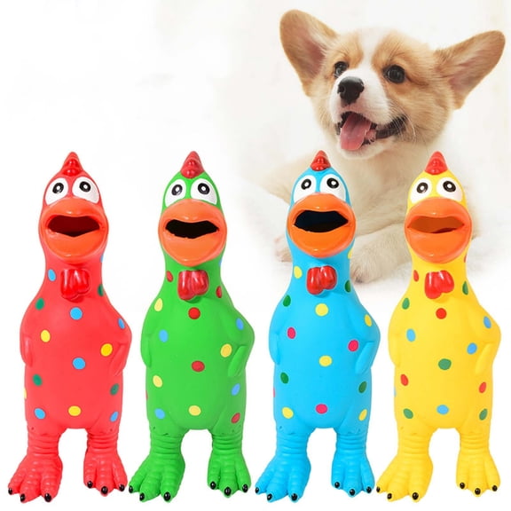 Pet Toy Spotted Latex Chicken, Dog Squeaky Toy, Interactive Stress Relief, Screaming Chicken for Playtime, 1PC for Dogs