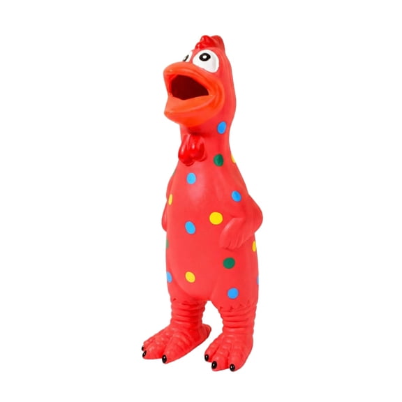 Pet Toy, Squeaky Chicken Dog Toy, Latex Interactive Stress Relief Toy for Dogs, Funny Screaming Sound, Red