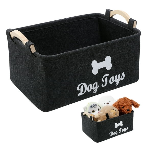 Pet Toy Storage Bin Dog Supplies Food Containers Child Black