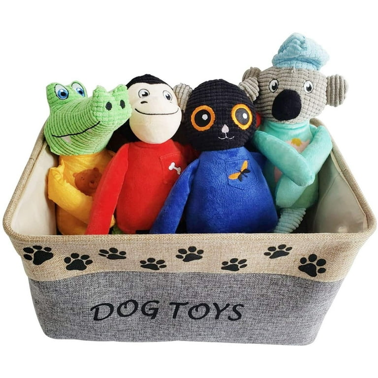 Pet Toy Storage Bin for Dogs and Puppies, 9 x 15.5 x 10, Grey, Other