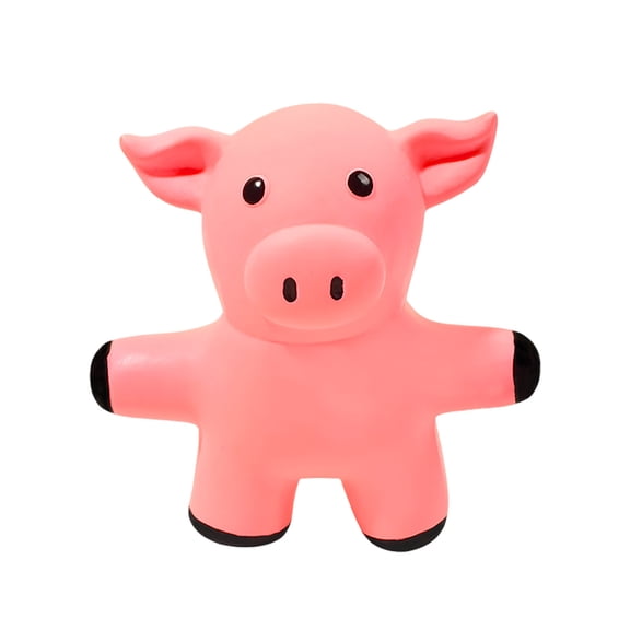 Pet Toy for Dogs Interactive Squeaky Chew Pig Shape Design Latex Chew Toy for Indoor Outdoor Play