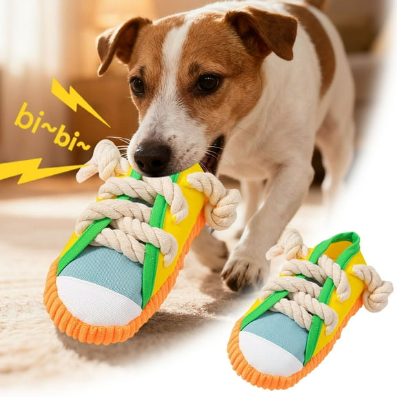 Pet Toys for Small Dogs Durable Shoe Shaped Chew with Squeak Builds Care Indoor Outdoor TPR Puppy Chew Toy for Teething