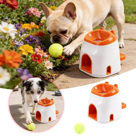 Pet Toys 2 In 1 Tennis Machine for Interactive Training and Dispensing ABS Material for Small Dogs and Cats Indoor Outdoor