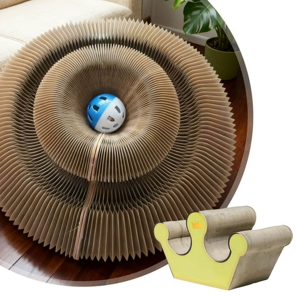 Pet Toys Cat Accordion Scratcher for Indoor Durable Cardboard Scratching Board with Reversible Interactive Design for Bored Cats