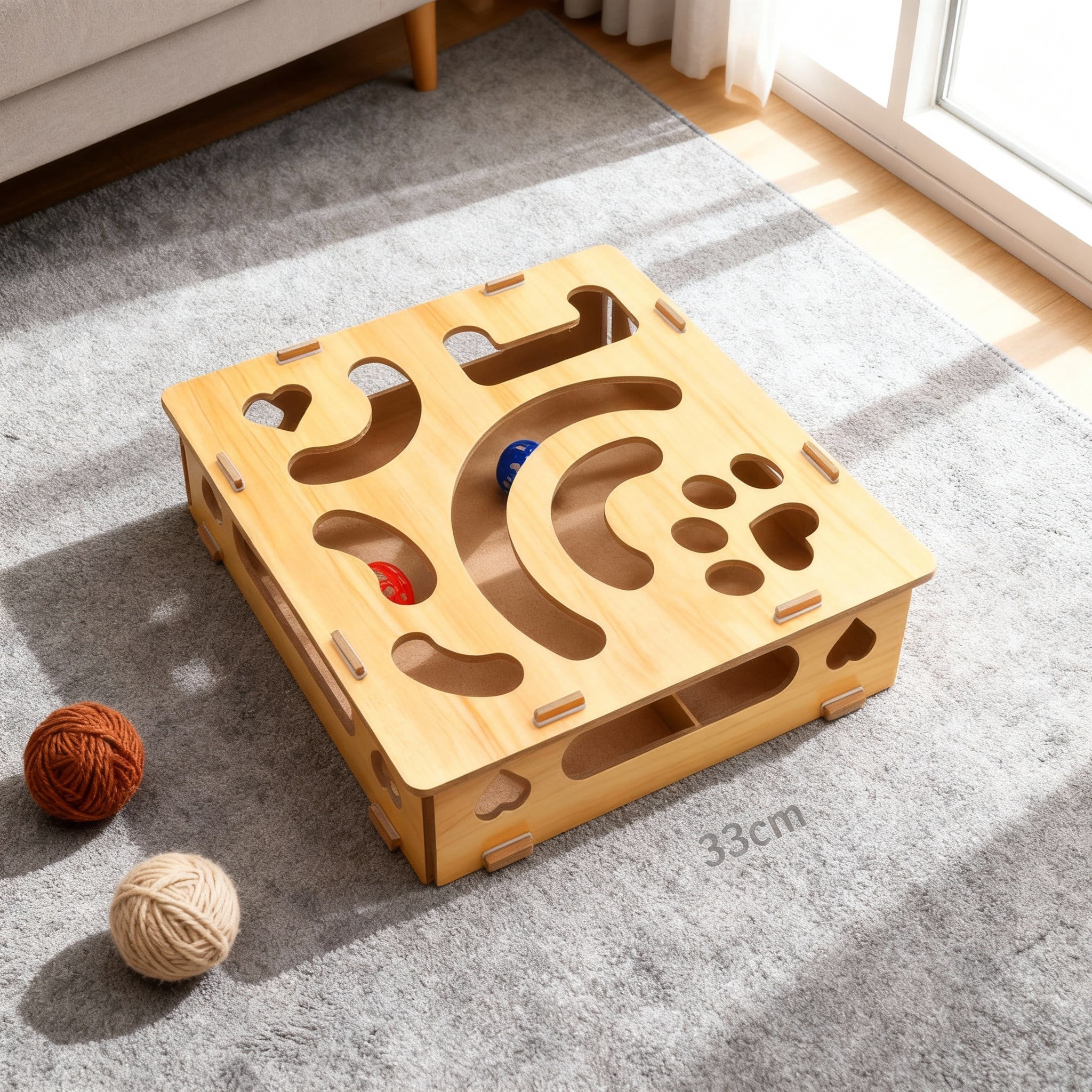 Interactive Cat Enrichment Puzzle Toy for Indoor Feline Entertainment and Stress with Nail Filing