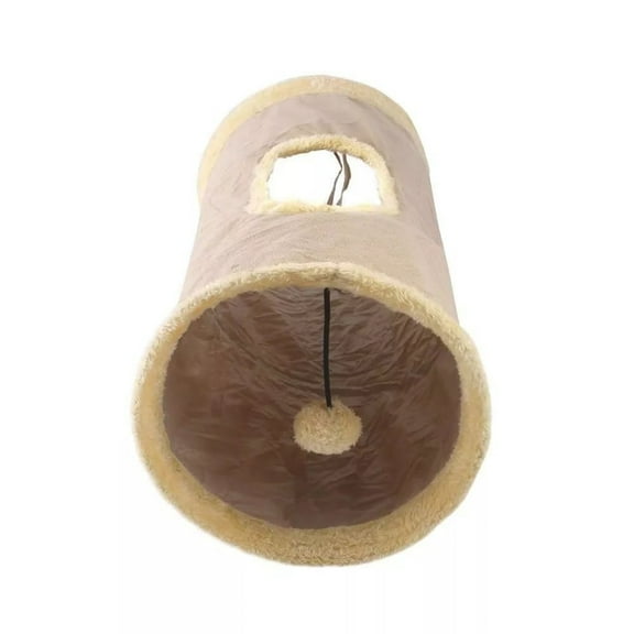 Durable Suede Cat Play Tube Interactive Indoor Toy for Puppies and Small