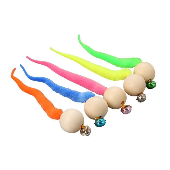 Pet Toys Cat Wiggly Worm 5PC Toy for Garden Patio Design 5PCS,19.5 cm,Multicolor
