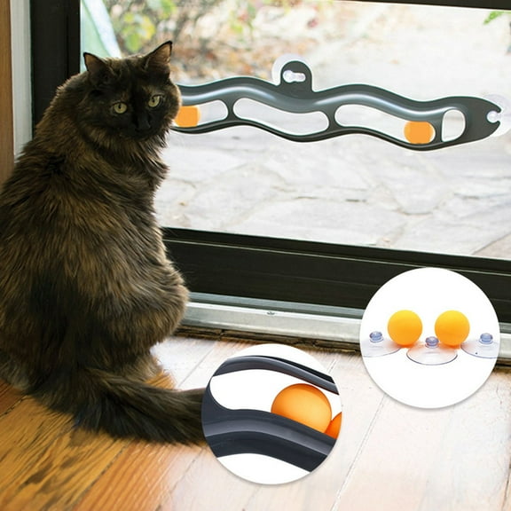 Pet Toys Cup Cat Interactive Window Suction Track Accessory Practical Toy for with Interactive Cup Design