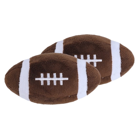 Jialinnn Plush Dog Toy with Sound for Chewing, Brown Plaid (2 Pack)