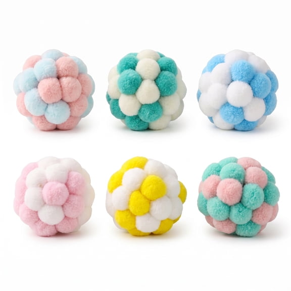 Pet Toys Indoor Cats Elastic Interactive Chew Game for Daily Entertainment and Training with Soft Fuzzy Macaron Design