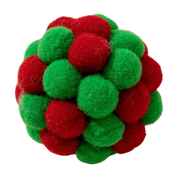 Pet Toys Interactive Cat Rattle Woolen Yarn Colorful Pom Poms Chew Bouncy Toys for Indoor Outdoor