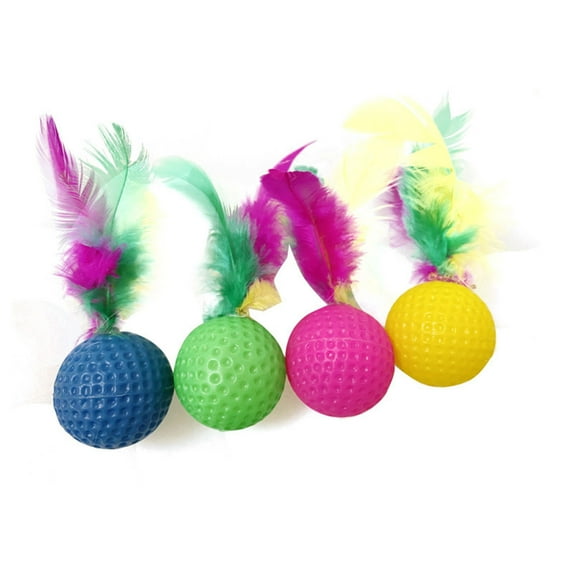 Pet Toys Interactive Cat Toy for Indoor Outdoor Play Colorful Feather & Sponge Foam for Exercise 15 Pack Chewing and Pouncing Training Accessories 5PCS