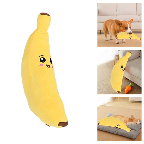 Pet Toys Interactive Squeaky Banana Shaped Toy for Cats and Dogs Durable TPR Yarns for Indoor Outdoor Play without Repeating Terms
