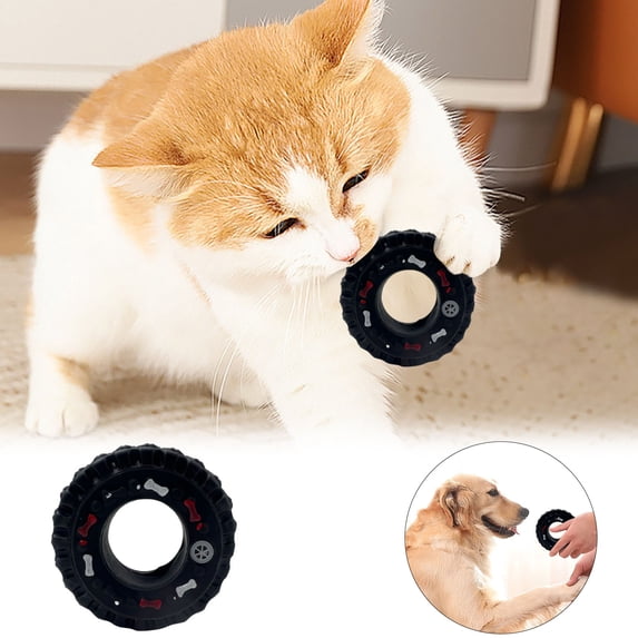 Pet Toys Interactive Squeaky Tire Chew for Puppies Rubber Playground Toy for Indoor Outdoor