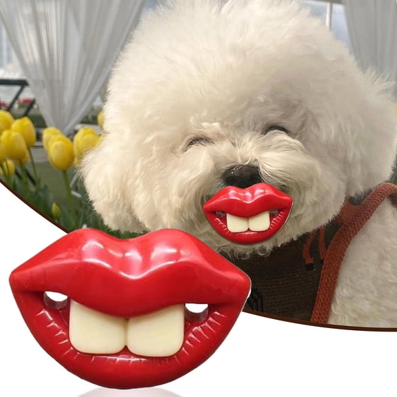 Pet Toys Pet Training Teether for Dogs  Pacifier Style Silicone Chew Toy for Teething and Oral Health Red Lips Design Indoor Outdoor Use 1pc, 5.5x4cm, Red