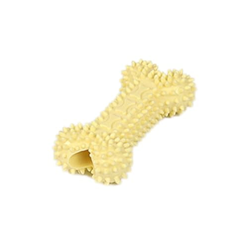 Pet Toys with Bone Shapes,Grinding Teeth Sticks,Cat and Dog Supplies,Stress Relieving Toys (Yellow)