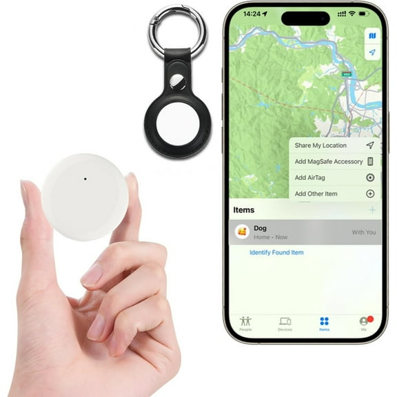 Pet Tracker, Bluetooth Tracker Tag & Key Finder - Item Locator for Pets, Bags, Wallets & Suitcase with Replaceable Battery & Leather Case Gps