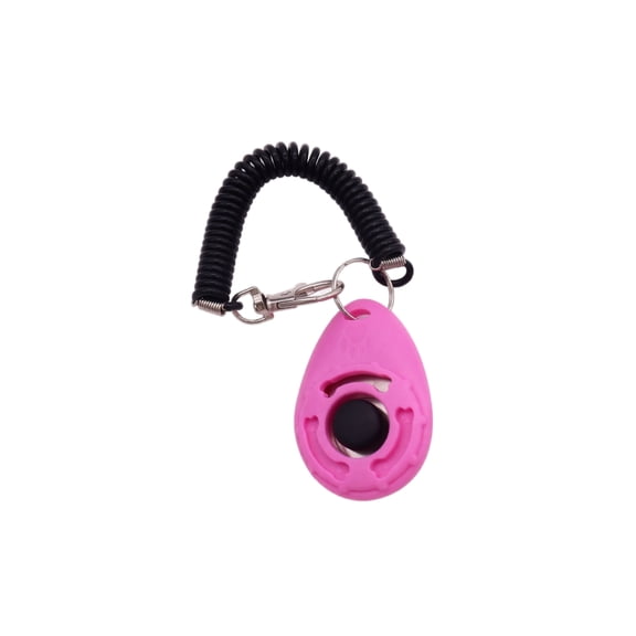 Pet Training Clicker, Pink Portable Durable Training Tool with Coiled Wrist Strap, 1 Pack Lightweight Pet Behavior Training Clicker for Dogs Cats Puppy Kitten Obedience Agility Trick Training