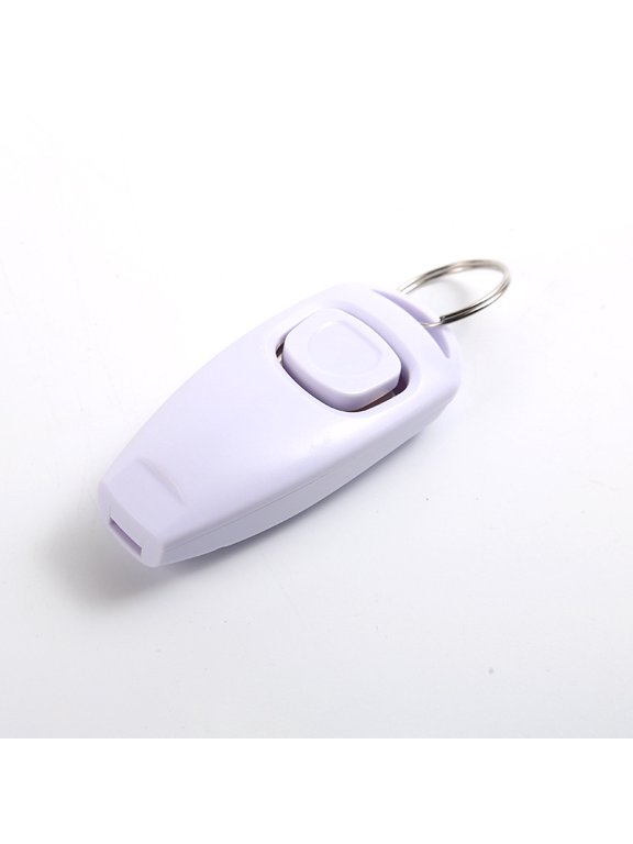 Pet Training Clicker with Keychain - Portable Behavioral Training Tool for Dogs & Cats White)
