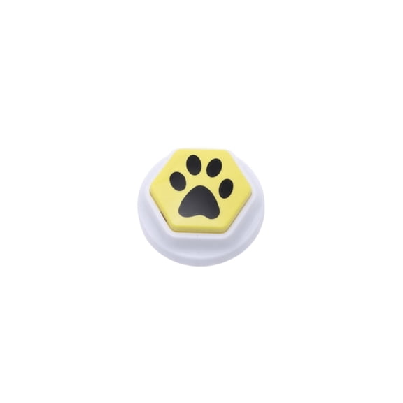 Pet Training Communication Button, Yellow Paw Print Interactive Recordable, 1 Pack Home Use Pet Speaking Sound Buzzer, for Dog Cat Interaction Behavioral Training Intelligent Play