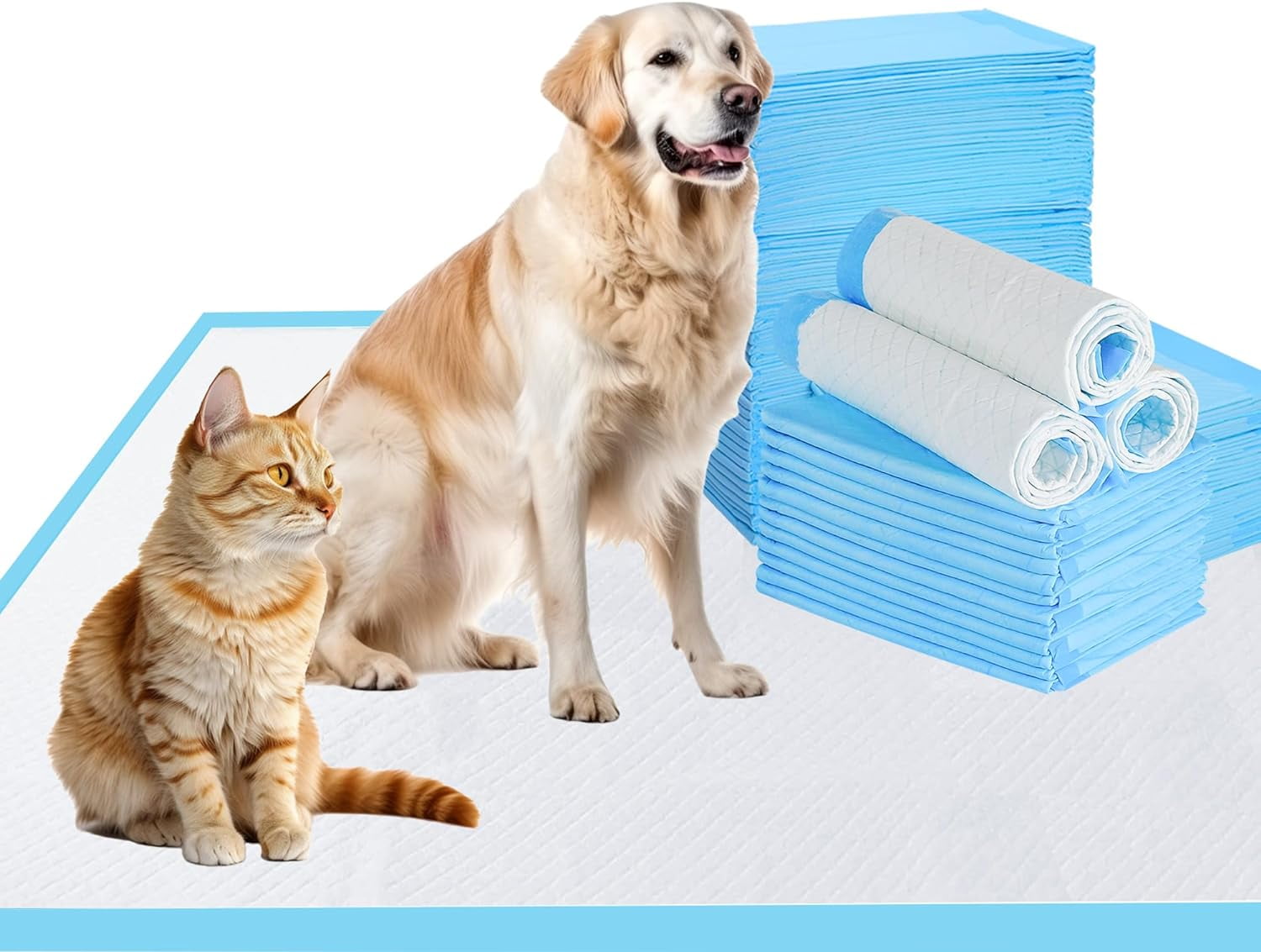 Pet Training Dog Pee Pads 32" x 36" Disposable Pee Pads Superior XX-Large Puppy Pads Waterproof Disposable Training Pads for Dogs Cats Rabbit, Heavy Duty Leak-Proof Quick Dry