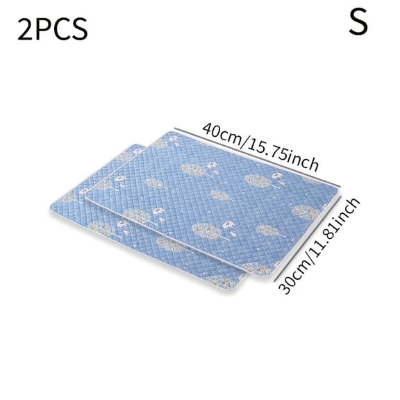 Pet Training Pads Waterproof Non-Slip Reusable 2 Count Absorbent Blue Printed Leak Proof Mat for Puppy Dogs Cats Housebreaking Travel Indoor Floor Use Washable Pet Wee Pads for Small Medium Pets