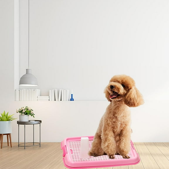 Pet Training Toilet Tray Mesh Grids Potty Trainer Keep Paws and Floors Clean Loo pink