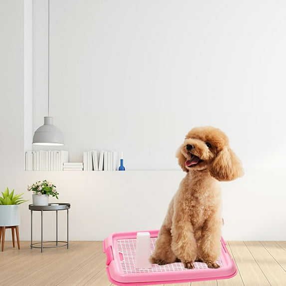 Pet Training Toilet Tray Mesh Grids Potty Trainer Keep Paws and Floors Clean Loo pink